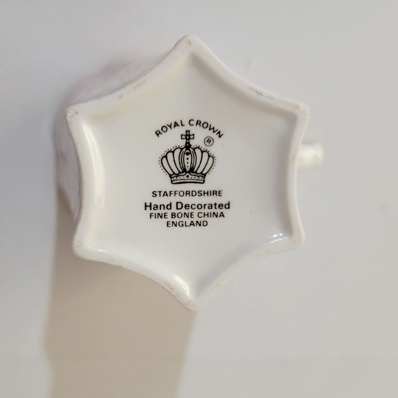 Royal Crown Staffordshire England  Fine Bone Handcrafted China Flower Mug - Picture 8 of 10